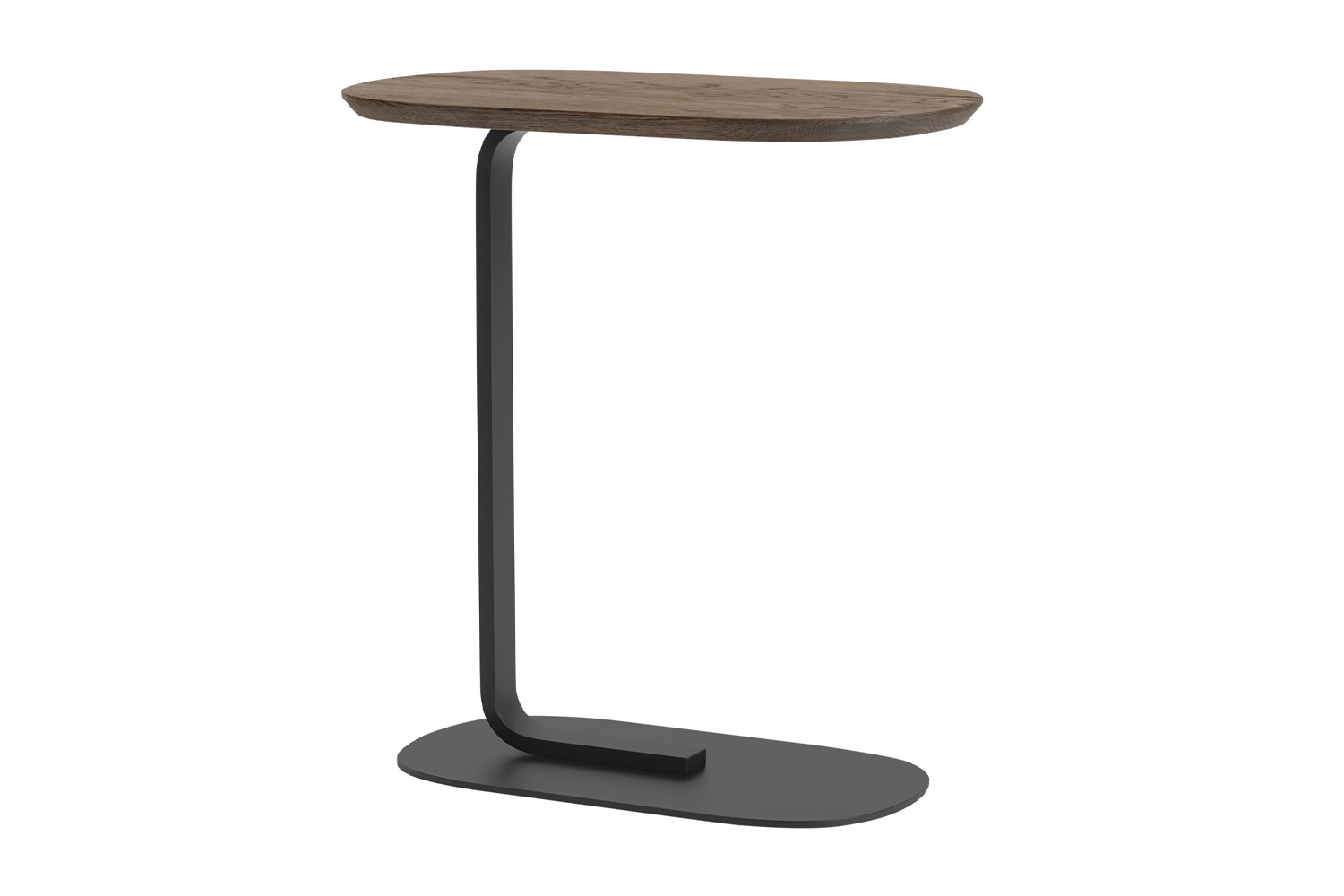 ムート リレートサイドテーブル / H60.5cm 天板：ソリッドスモークドオーク / ベース：ブラック