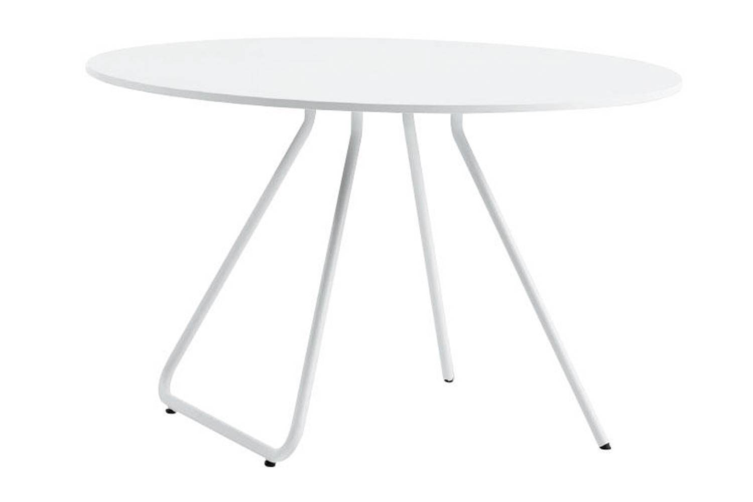 アイプラス 005: テーブル ラウンド 直径：120cm 天板：ホワイト / フレーム：ホワイト
