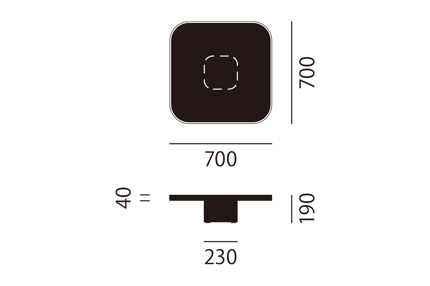 クラシコン ボウ コーヒーテーブル NO.1 サイズ詳細