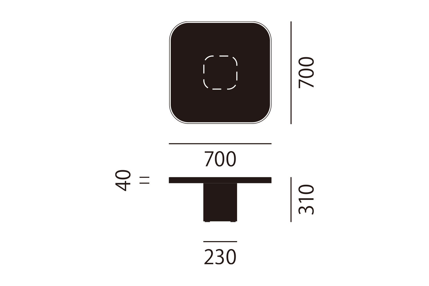 クラシコン ボウ コーヒーテーブル NO.3 サイズ詳細