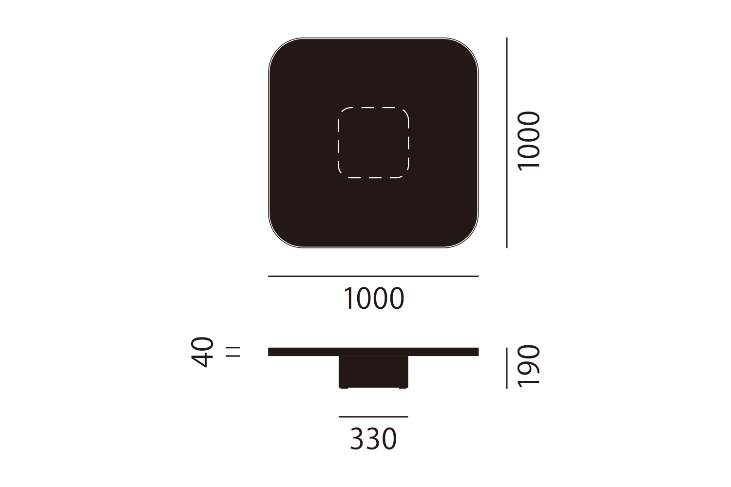 クラシコン ボウ コーヒーテーブル NO.4 サイズ詳細