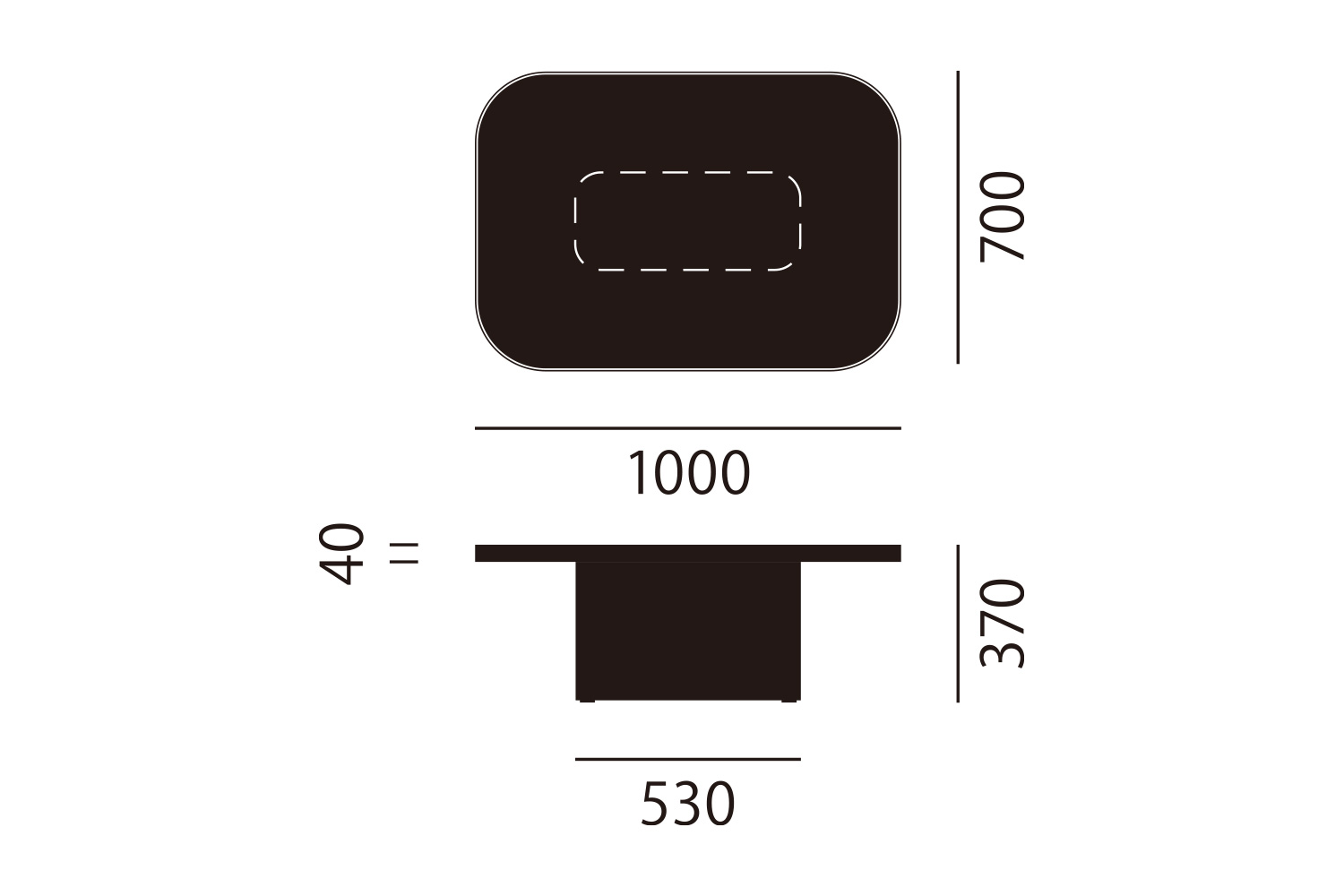 クラシコン ボウ コーヒーテーブル NO.6 サイズ詳細
