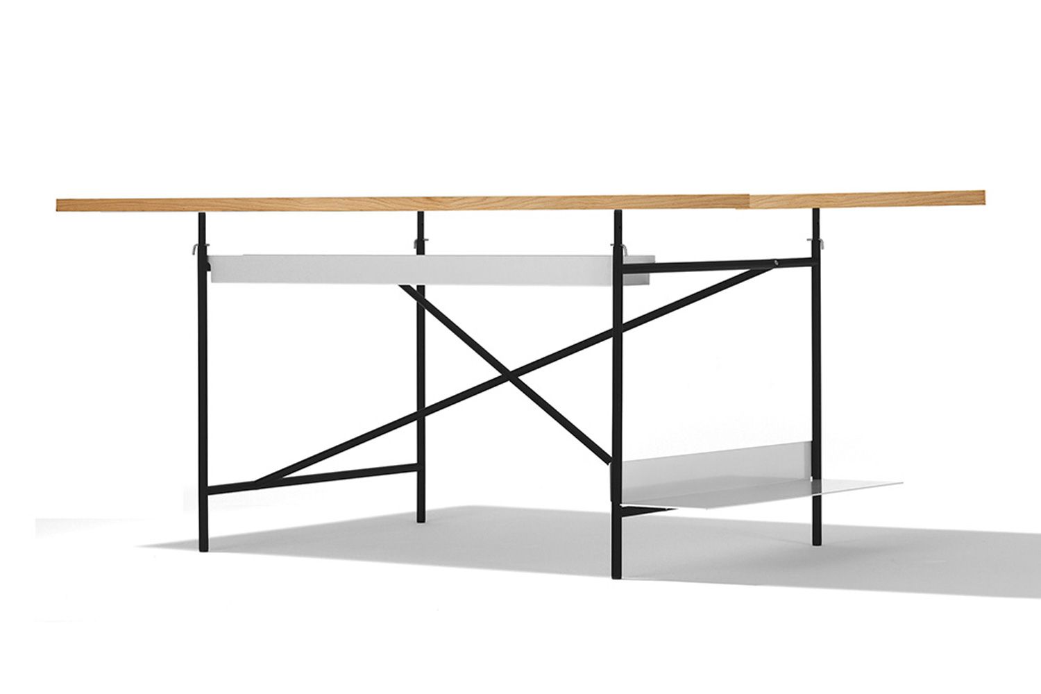 リチャード ランパート アイアーマン テーブル リノリウム ブラック 120 / 140 / 160cm 別売りオプション 取り付けイメージ