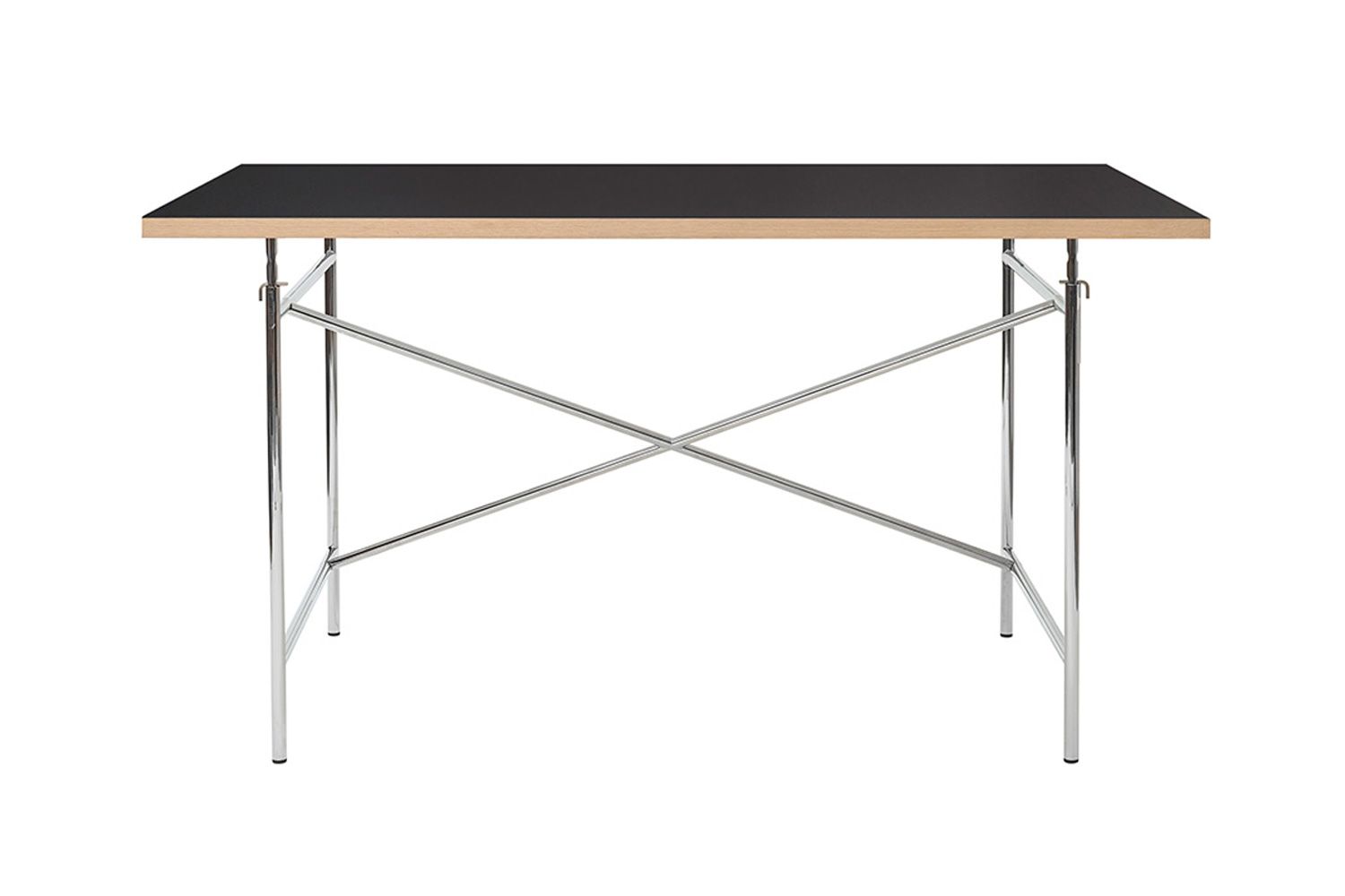 リチャード ランパート アイアーマン テーブル リノリウム ブラック 120 / 140 / 160cm 140cm / ベース：クローム