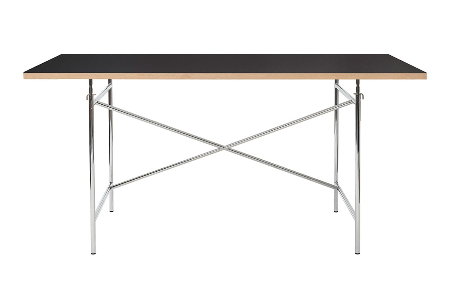 リチャード ランパート アイアーマン テーブル リノリウム ブラック 120 / 140 / 160cm 160cm / ベース：クローム