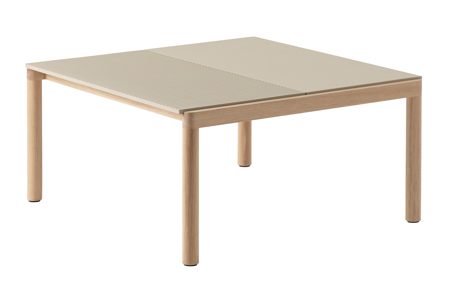 ムート カップル コーヒー テーブル 84×84×40 cm モデルタイプ：ウェービー×プレーン／カラー：サンド／フレーム：オーク