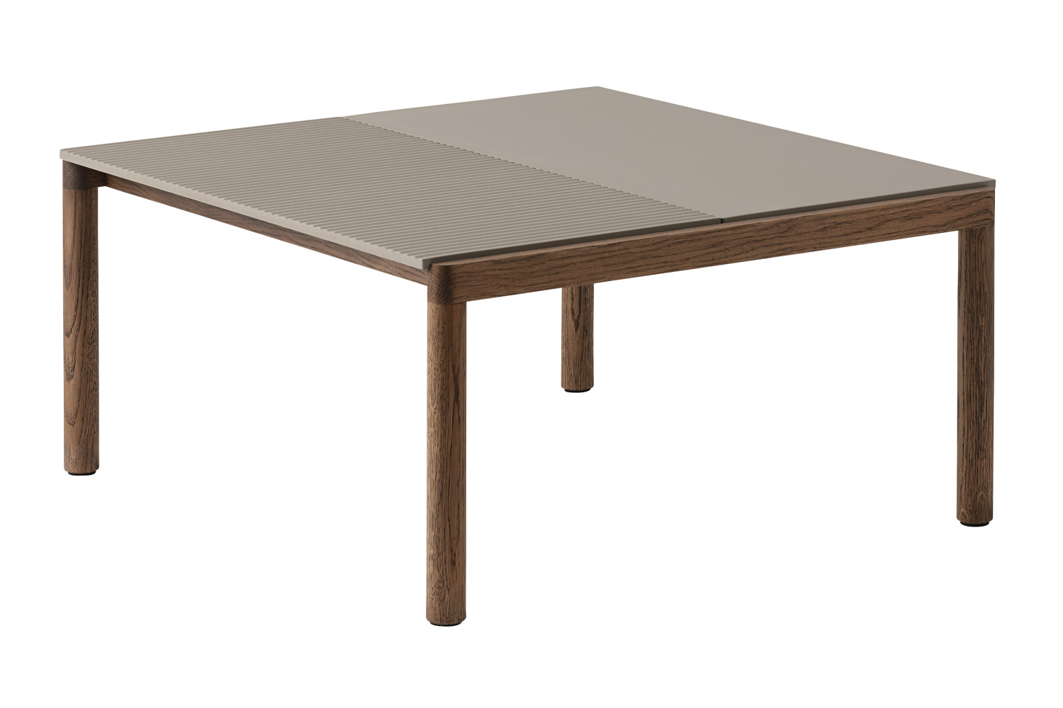 ムート カップル コーヒー テーブル 84×84×40 cm モデルタイプ：ウェービー×プレーン／カラー：トープ／フレーム：ダークオイルドオーク