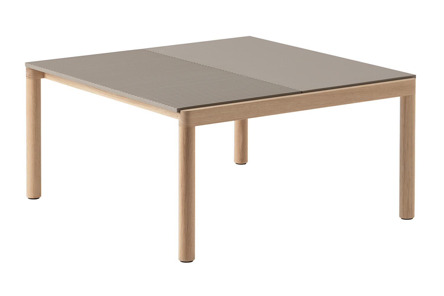 ムート カップル コーヒー テーブル 84×84×40 cm モデルタイプ：ウェービー×プレーン／カラー：トープ／フレーム：オーク