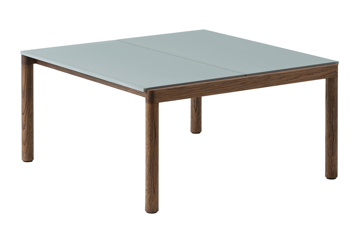 ムート カップル コーヒー テーブル 84×84×40 cm モデルタイプ：プレーン×プレーン／カラー：ペールブルー／フレーム：ダークオイルドオーク
