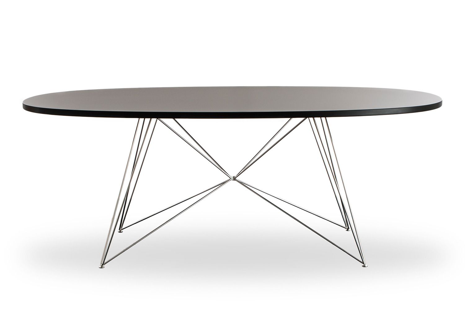 マジス XZ3 テーブル オーバル / 天板：ブラック / 脚：クローム