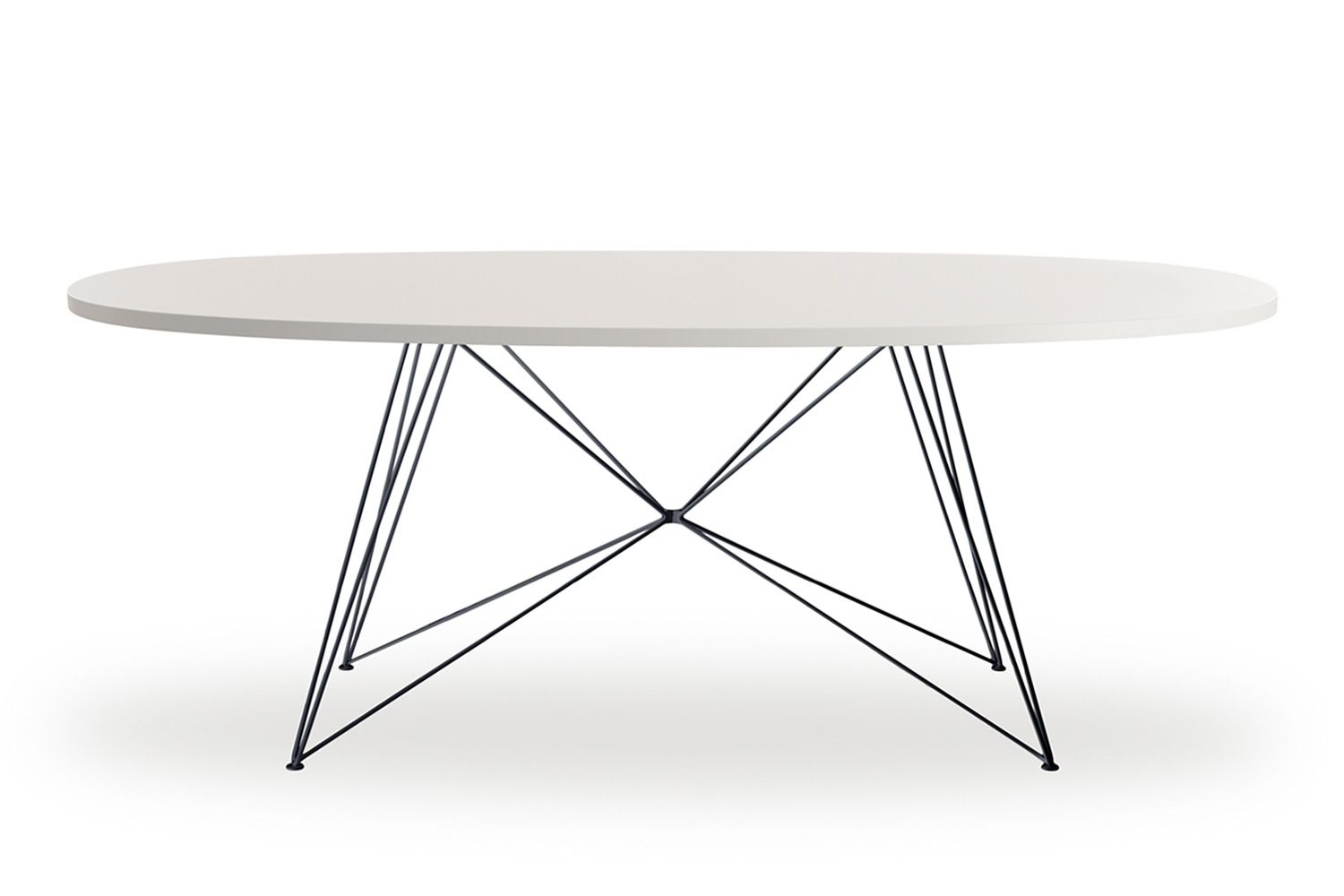 マジス XZ3 テーブル オーバル / 天板：ホワイト / 脚：ブラック