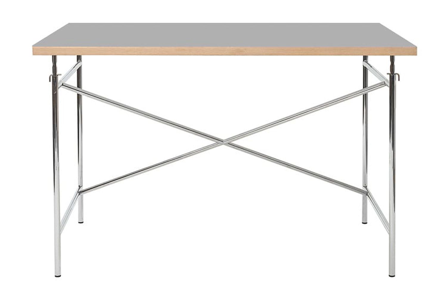 リチャード ランパート アイアーマン テーブル リノリウム ぺブルグレー 120 / 140 / 160cm W120cm / フレーム：クローム