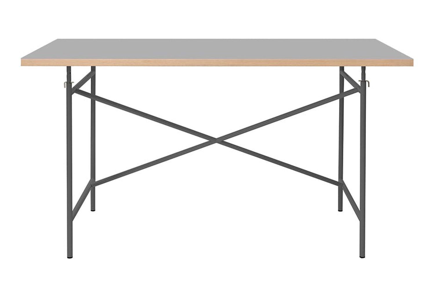 リチャード ランパート アイアーマン テーブル リノリウム ぺブルグレー 120 / 140 / 160cm W140cm / フレーム：グレー