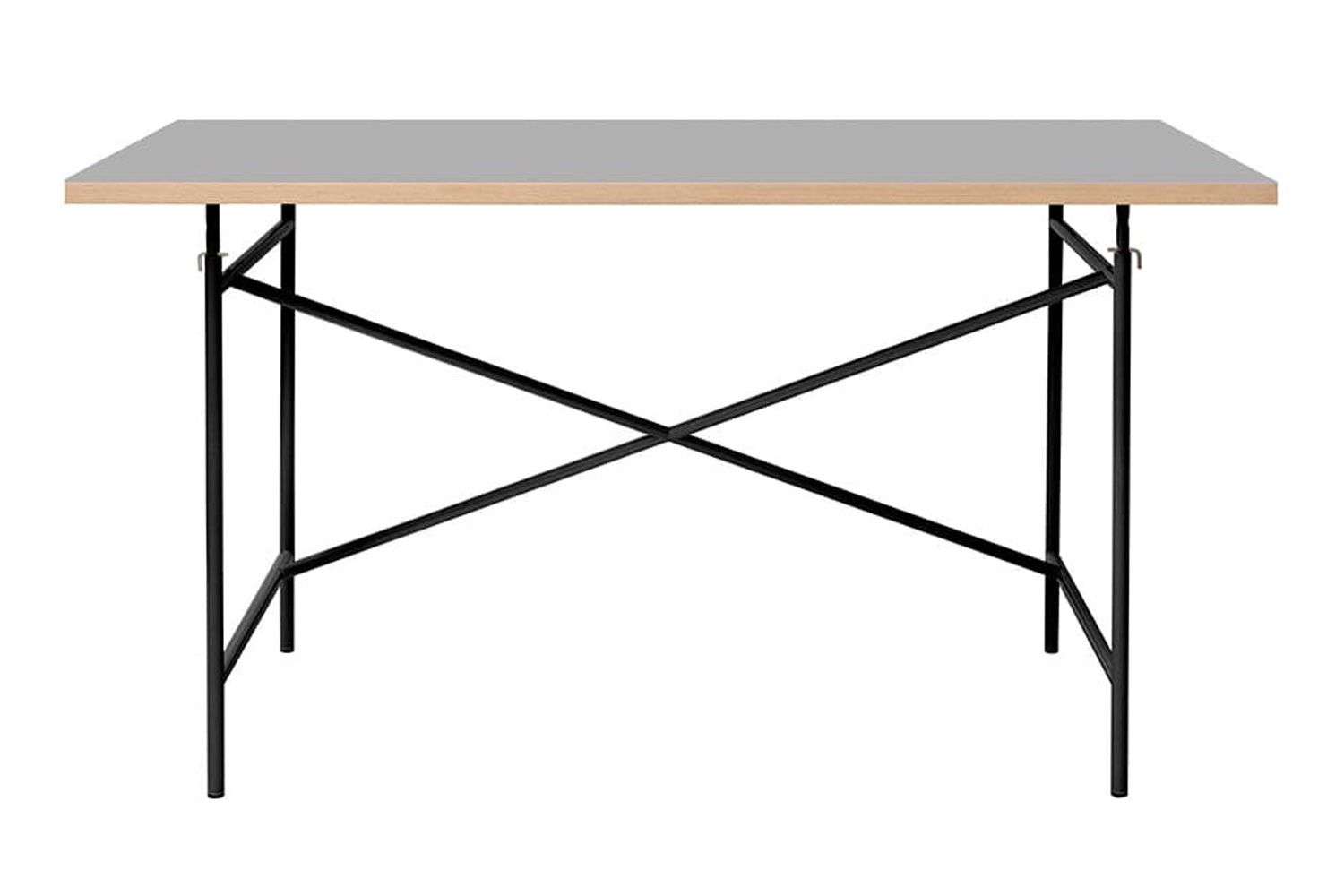 リチャード ランパート アイアーマン テーブル リノリウム ぺブルグレー 120 / 140 / 160cm W140cm / フレーム：ブラック