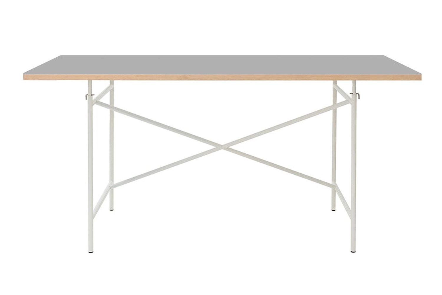 リチャード ランパート アイアーマン テーブル リノリウム ぺブルグレー 120 / 140 / 160cm W160cm / フレーム：ホワイト