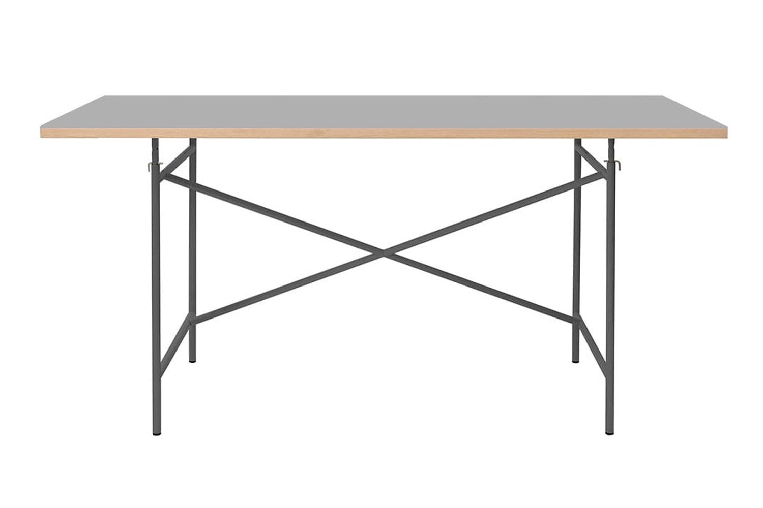 リチャード ランパート アイアーマン テーブル リノリウム ぺブルグレー 120 / 140 / 160cm W160cm / フレーム：グレー