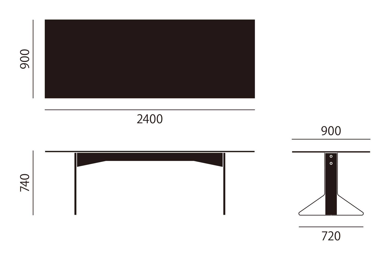 アルテック REB012 / REB001 / REB002 カアリ テーブル 長方形 REB002 サイズ詳細