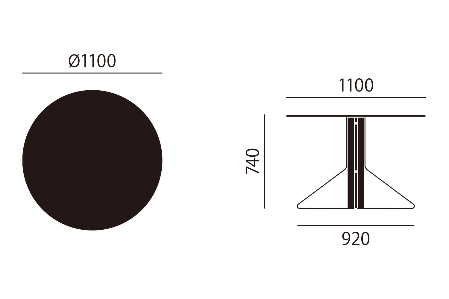 アルテック REB003 / REB004 カアリ テーブル 円形 REB004 サイズ詳細