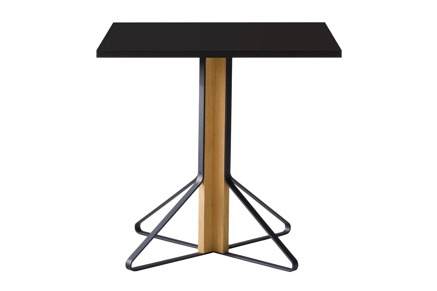 アルテック REB011 カアリ テーブル 正方形 天板：ブラックグロッシー HPL / 脚部: ナチュラルラッカー