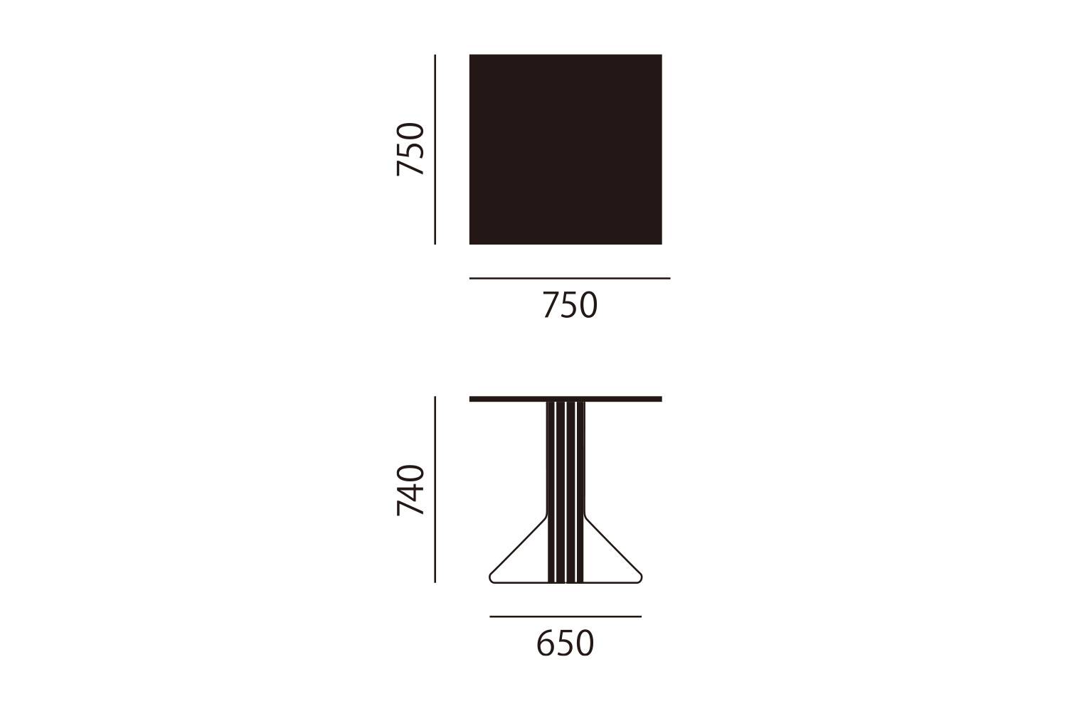 アルテック REB011 カアリ テーブル 正方形 サイズ詳細
