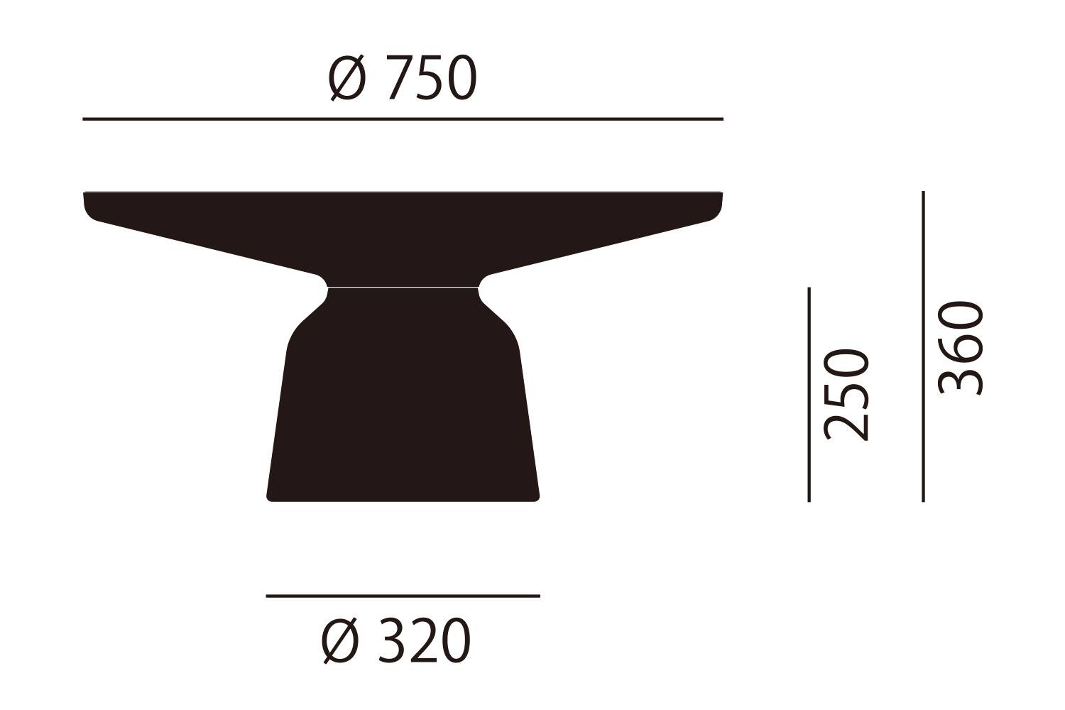 クラシコン ベル コーヒーテーブル サイズ詳細