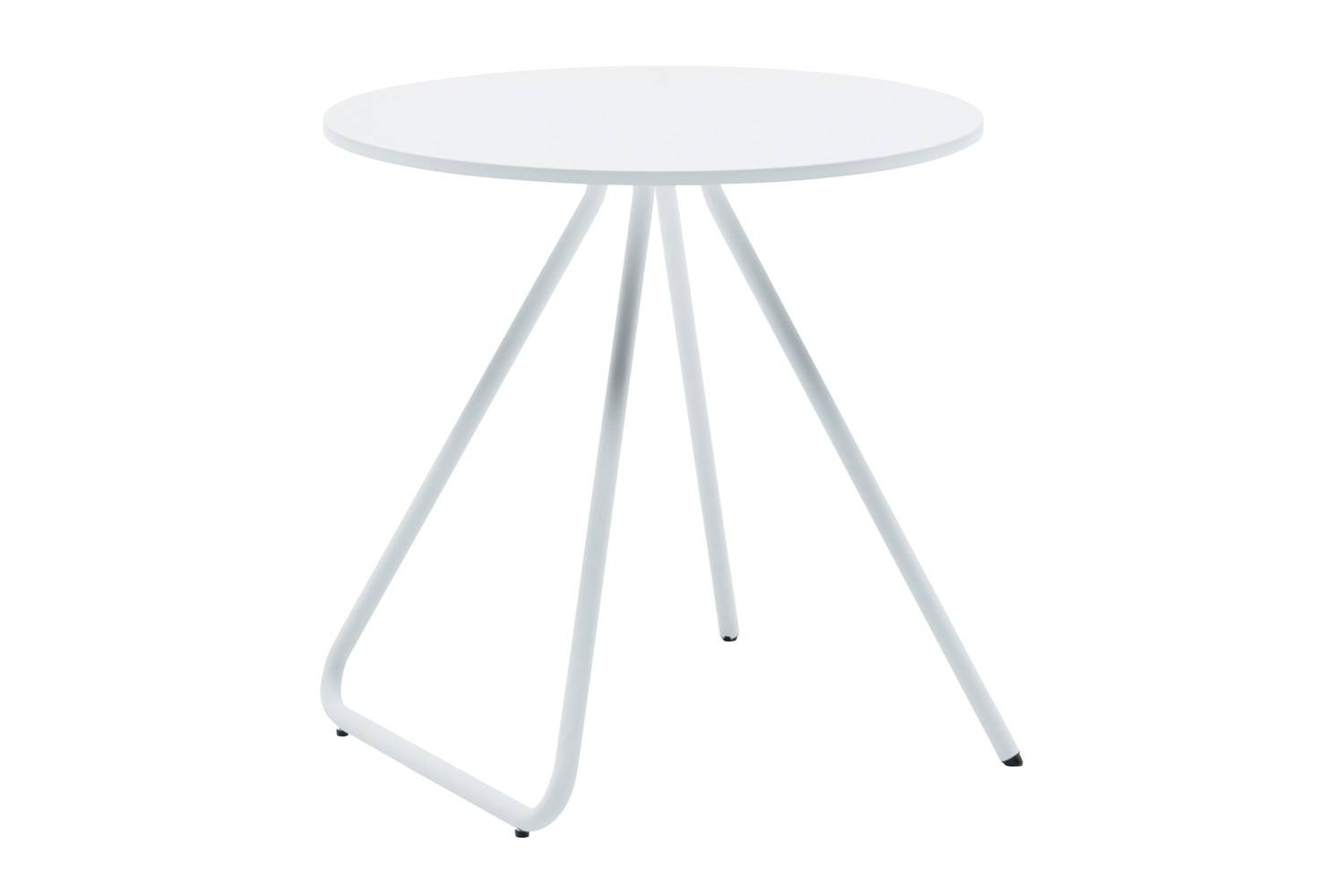 アイプラス 005: テーブル ラウンド 75cm / 90cm 天板：ホワイト / フレーム：ホワイト