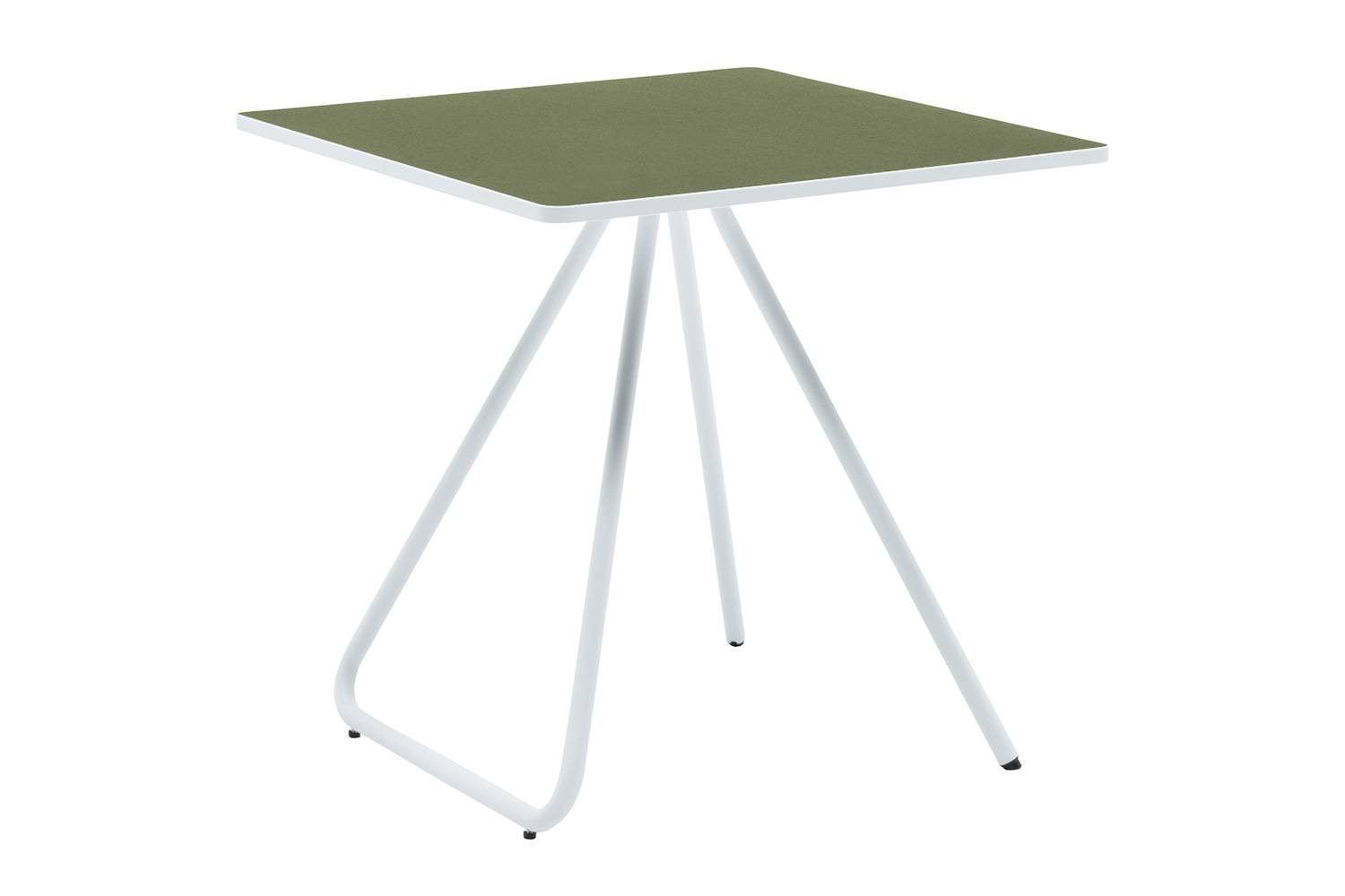 アイプラス 005: テーブル スクエア 75cm / 90cm 天板：オリーブ / フレーム：ホワイト
