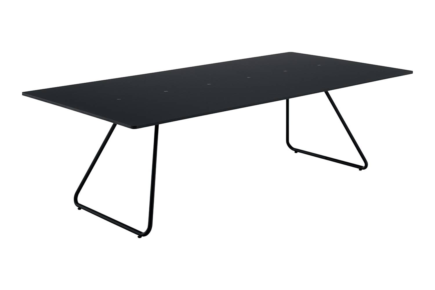 アイプラス 006: ミーティングテーブル 240cm 天板：ブラック / フレーム：ブラック