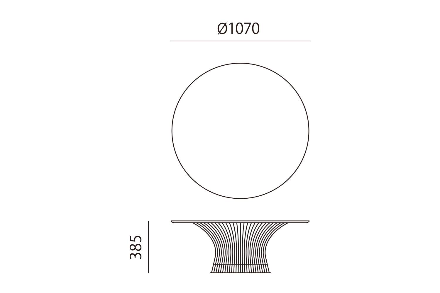 ノル スタジオ プラットナー コレクション コーヒーテーブル 直径：107cm サイズ詳細