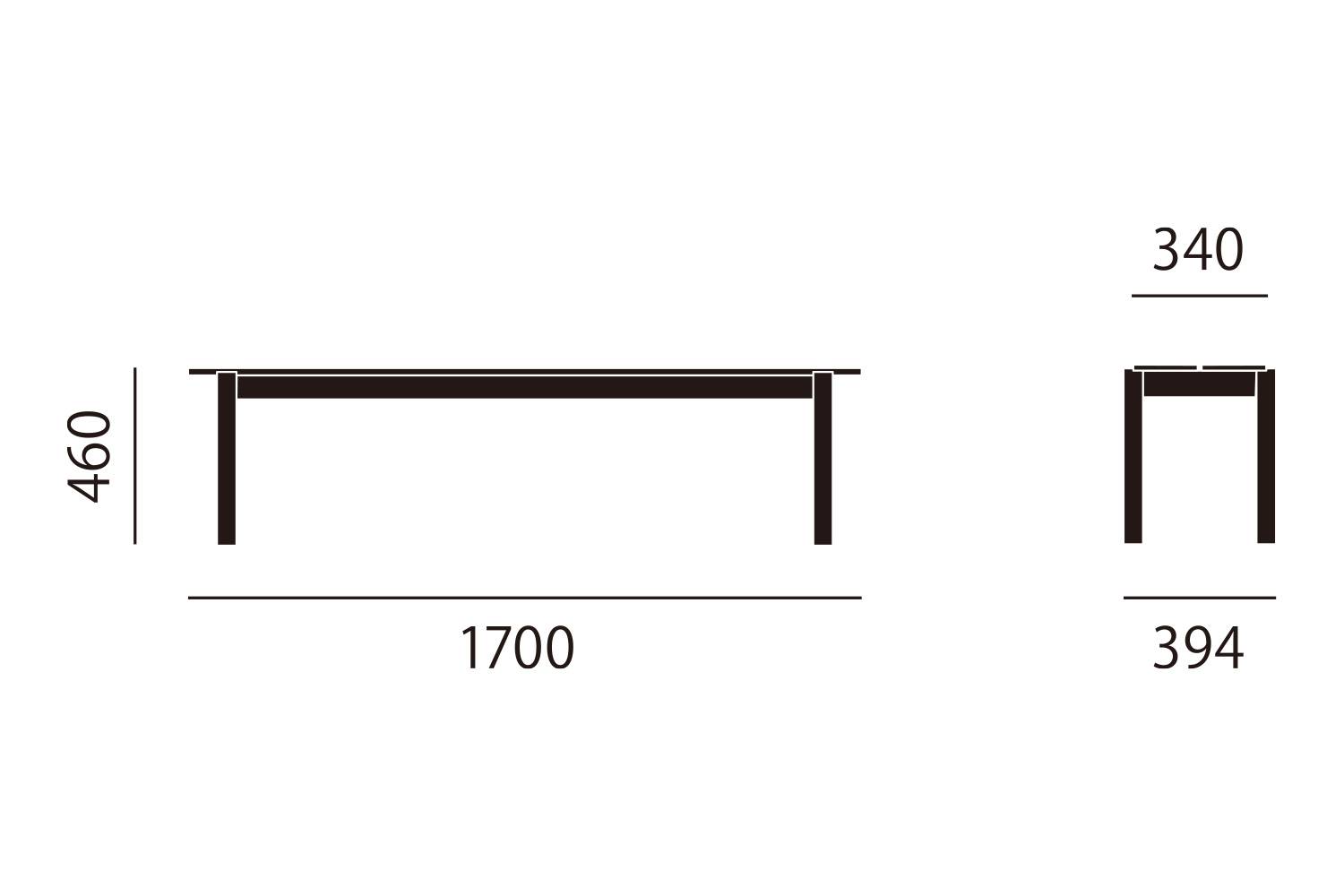 ムート リニアウッドベンチ 横幅：170cm サイズ詳細