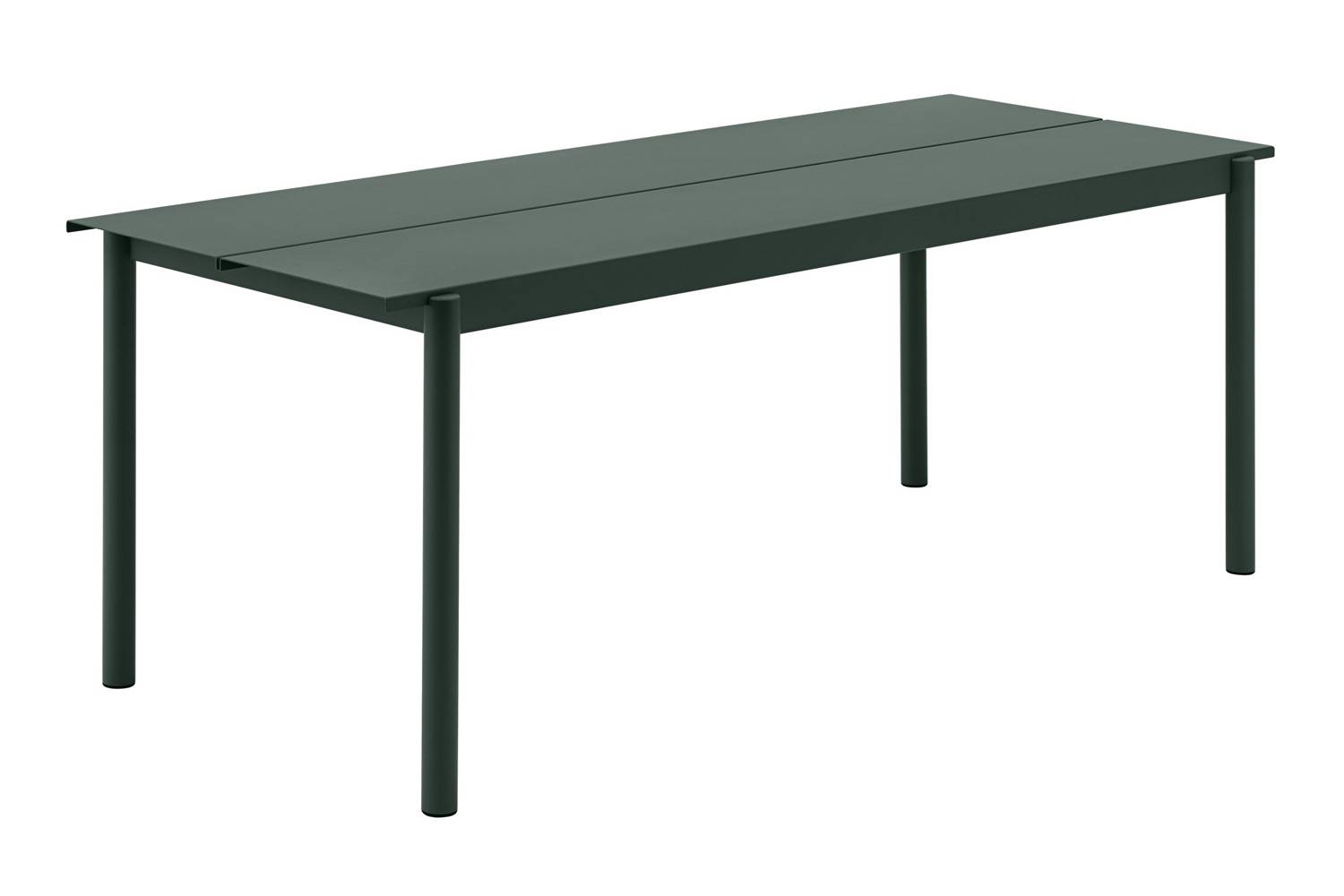 ムート リニアスチールテーブル 横幅：200cm ダークグリーン