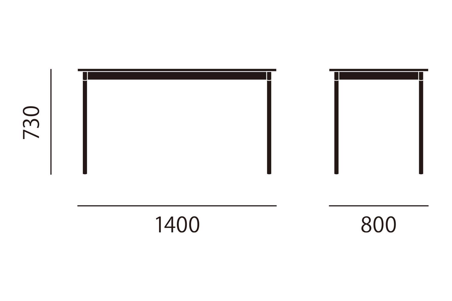 ムート ベーステーブル 横幅：140cm サイズ詳細