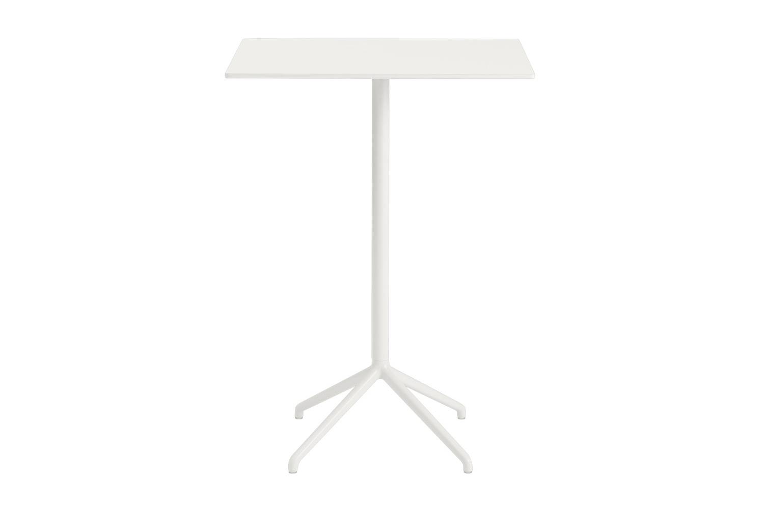 ムート スティルカフェテーブル 長方形 高さ：105cm ホワイトナノラミネート/ホワイト