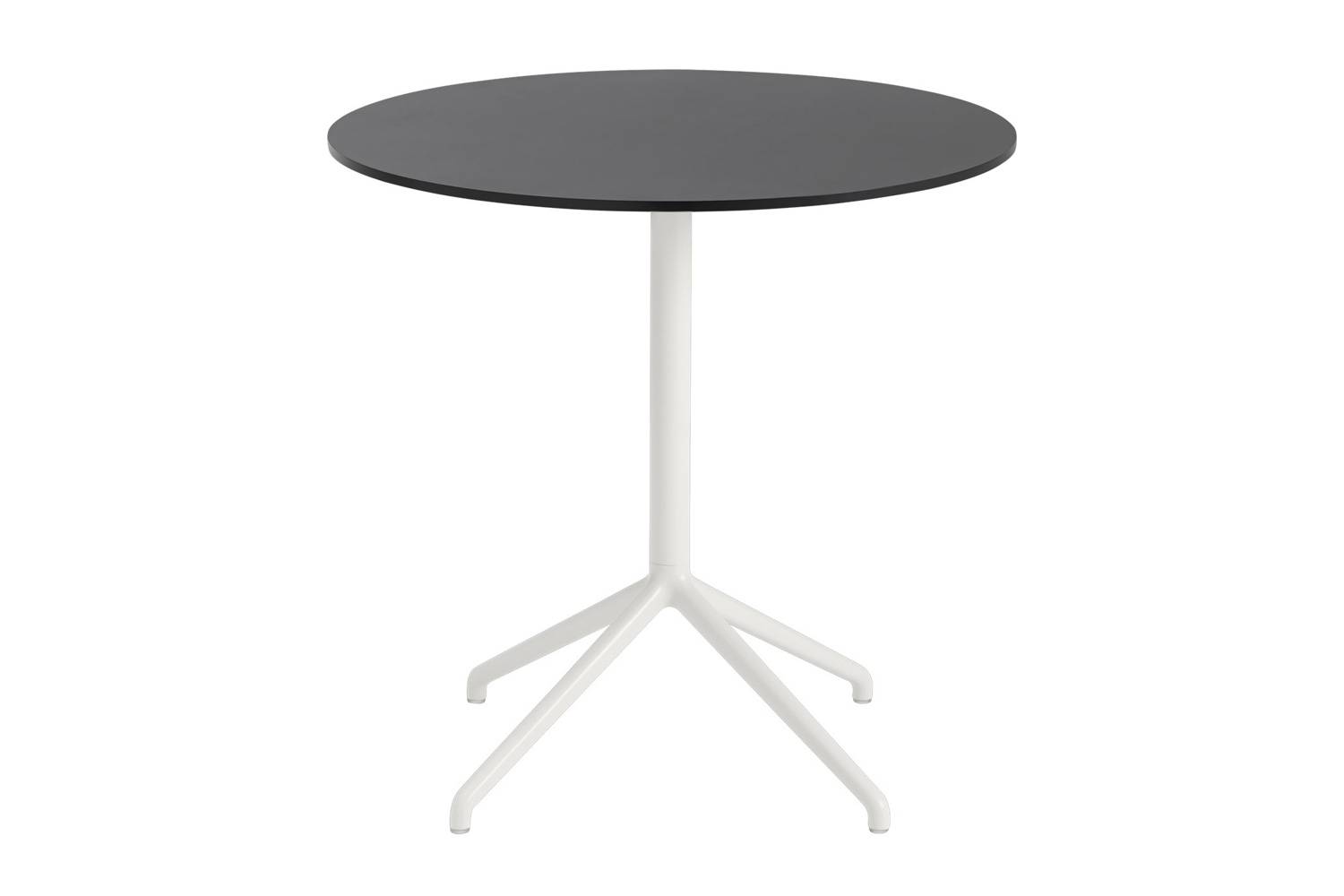 ムート スティルカフェテーブル 円形 高さ：73cm ブラックナノラミネート/ホワイト