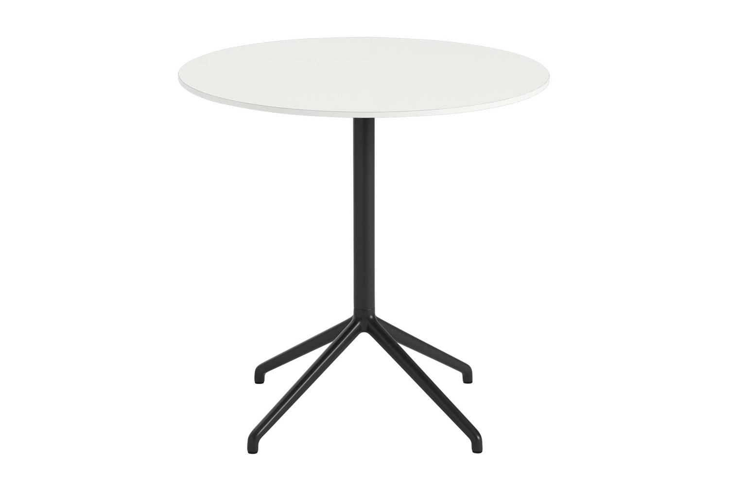 ムート スティルカフェテーブル 円形 高さ：73cm ホワイトナノラミネート/ブラック