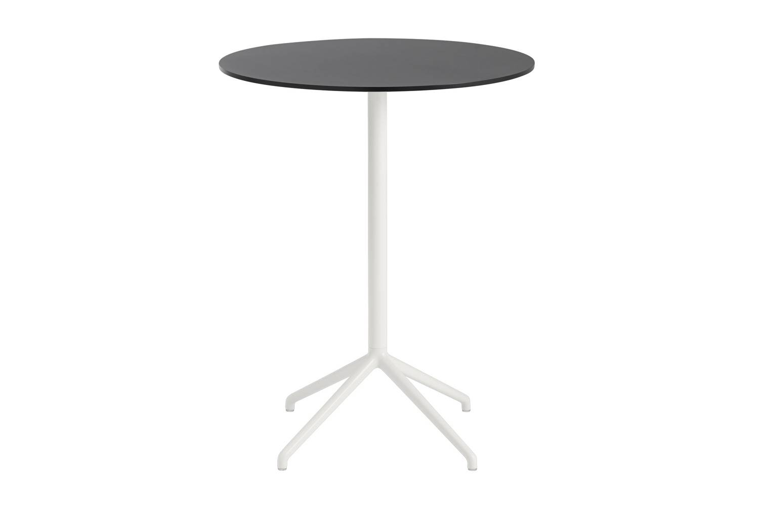 ムート スティルカフェテーブル 円形 高さ：105cm ブラックナノラミネート/ホワイト