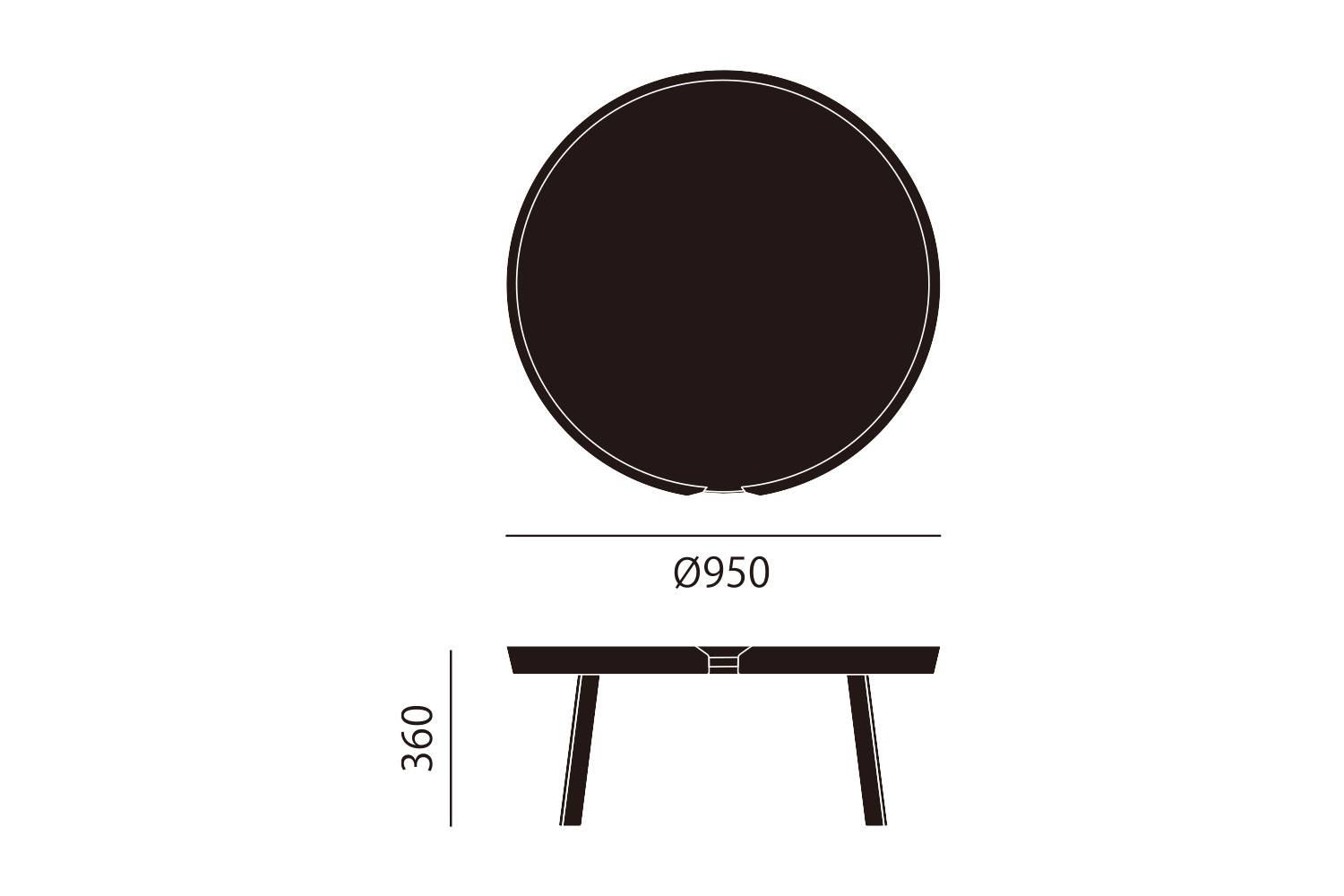 ムート アラウンドコーヒーテーブル ラージ / エクストララージ 直径：95cmサイズ詳細