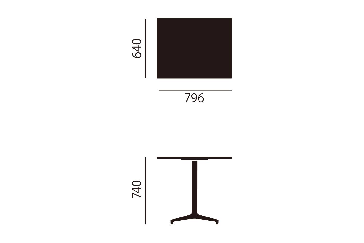 ヴィトラ ビストロ テーブル 長方形 サイズ詳細