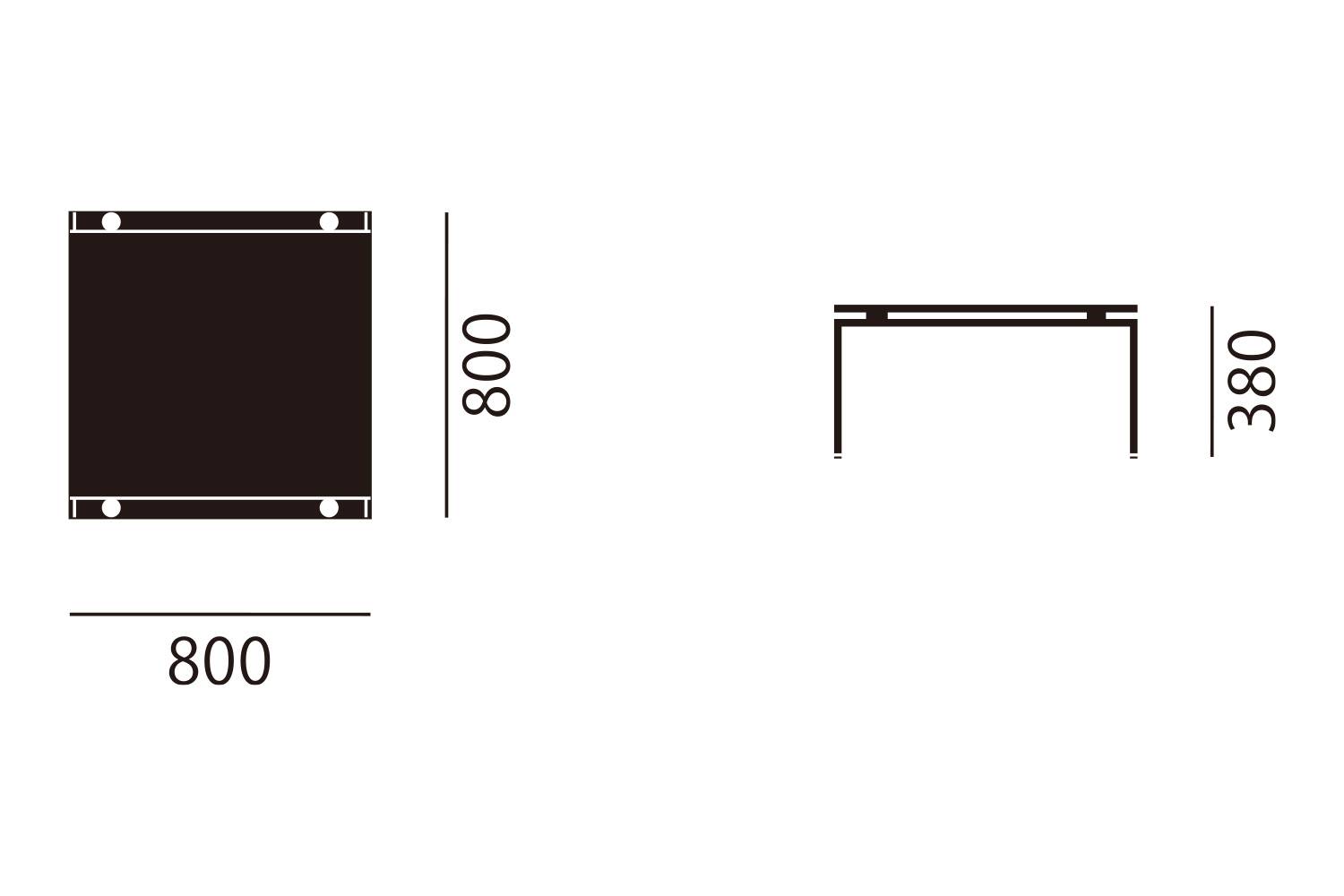 ウォルターノル フォスター テーブル 横幅：80 × 奥行80cm サイズ詳細
