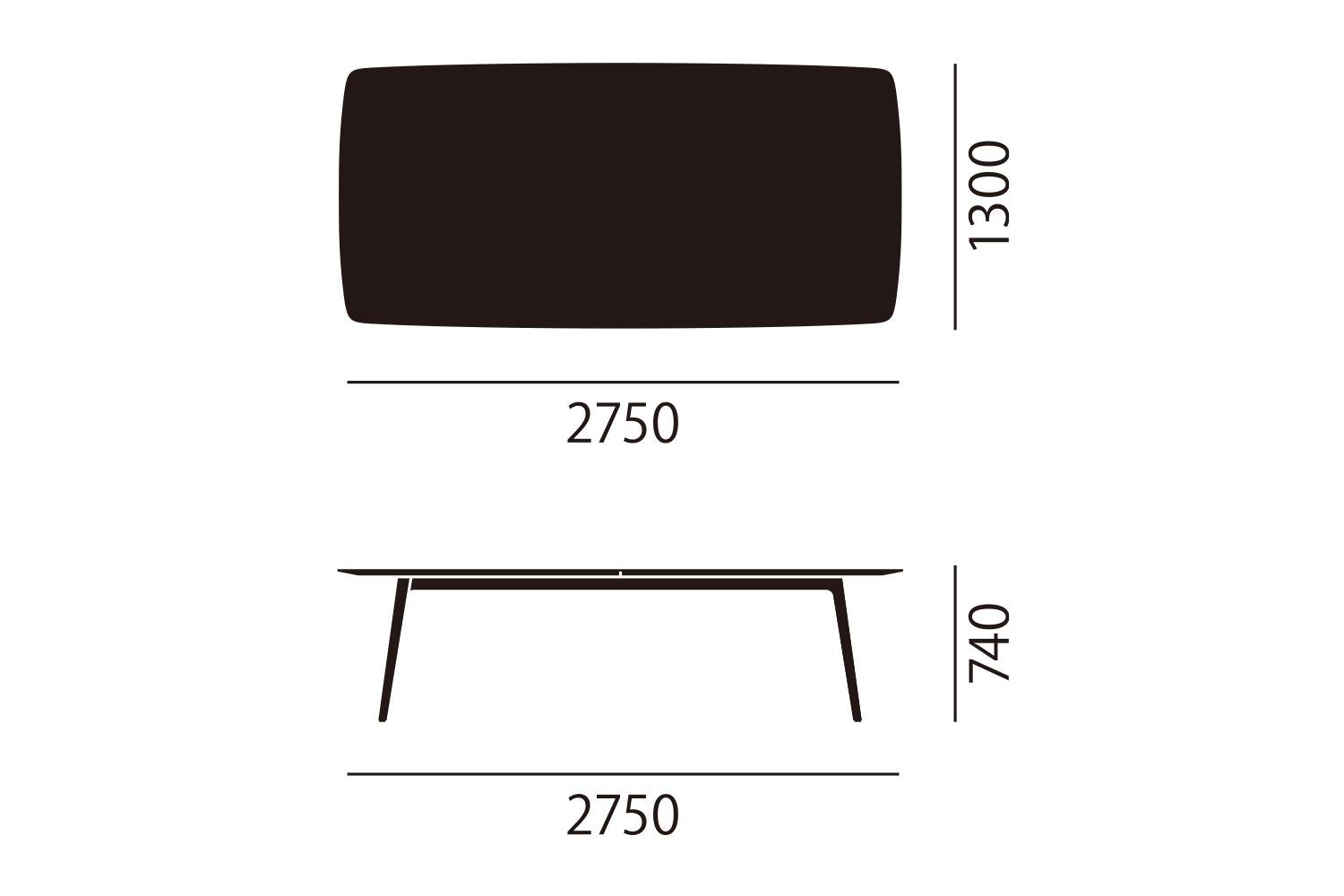 ウォルターノル キーピース テーブル 横幅：275cm サイズ詳細